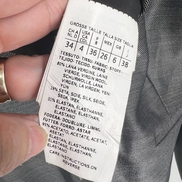 ✅ Max Mara Made In Italy Light Gray Jacket Wool Blend Blazer Size 4 $1150 - Picture 4 of 5